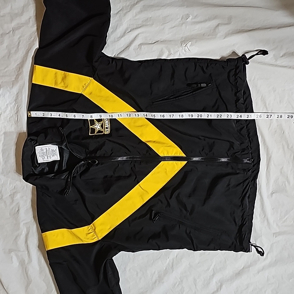 U.S. Army Black-Yellow Female Sz Small Physical Fitness Nylon Uniform Zip Jacket - Picture 11 of 16